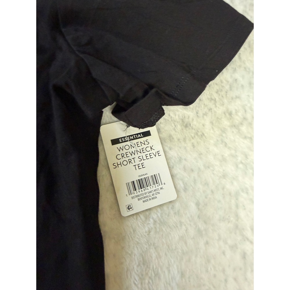 Member's Mark Womens Essential Crewneck Short Sleeve Tee Black XXL NWT. - Picture 3 of 4